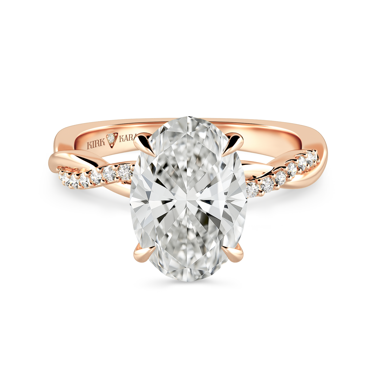 Preset Twist Oval Lab Diamond Engagement Ring - Center Diamond Included