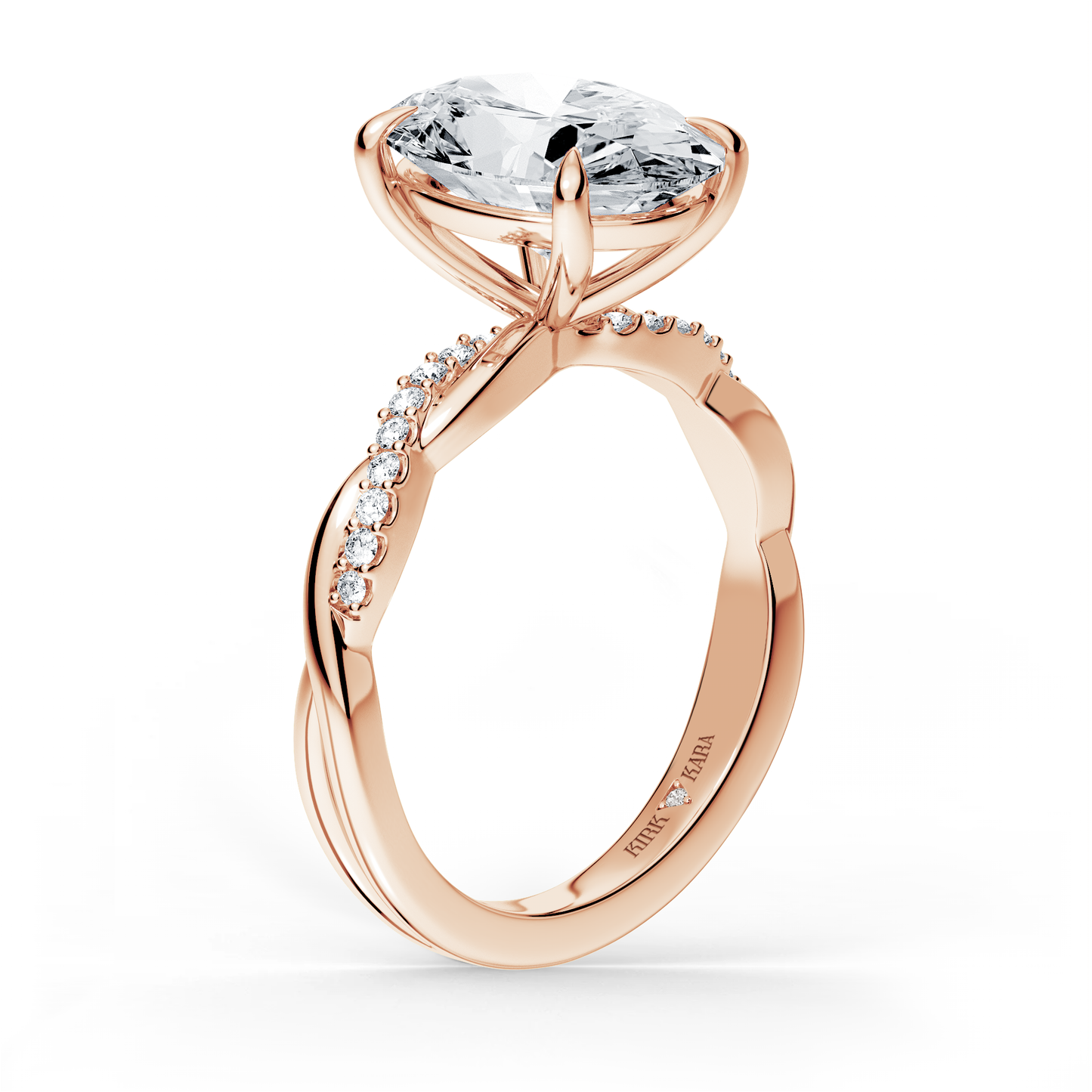 Preset Twist Oval Lab Diamond Engagement Ring - Center Diamond Included