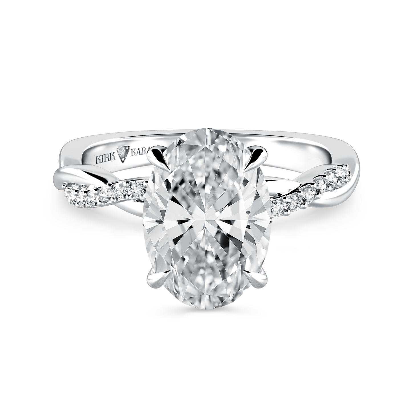 Preset Twist Oval Lab Diamond Engagement Ring - Center Diamond Included