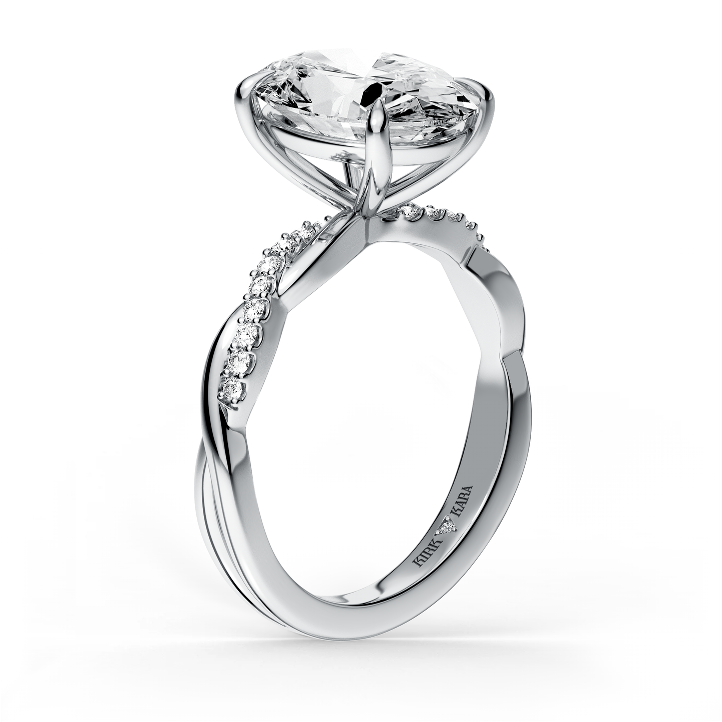 Preset Twist Oval Lab Diamond Engagement Ring - Center Diamond Included