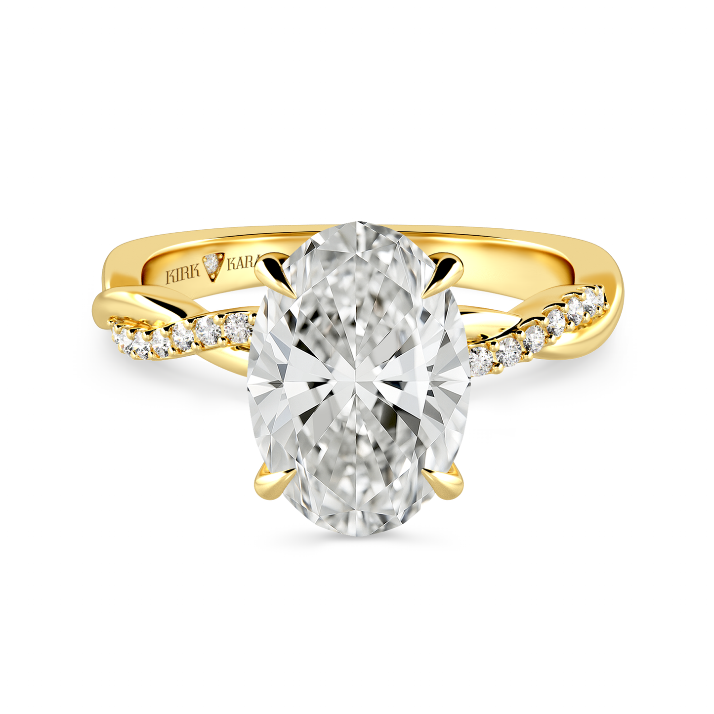 Preset Twist Oval Lab Diamond Engagement Ring - Center Diamond Included