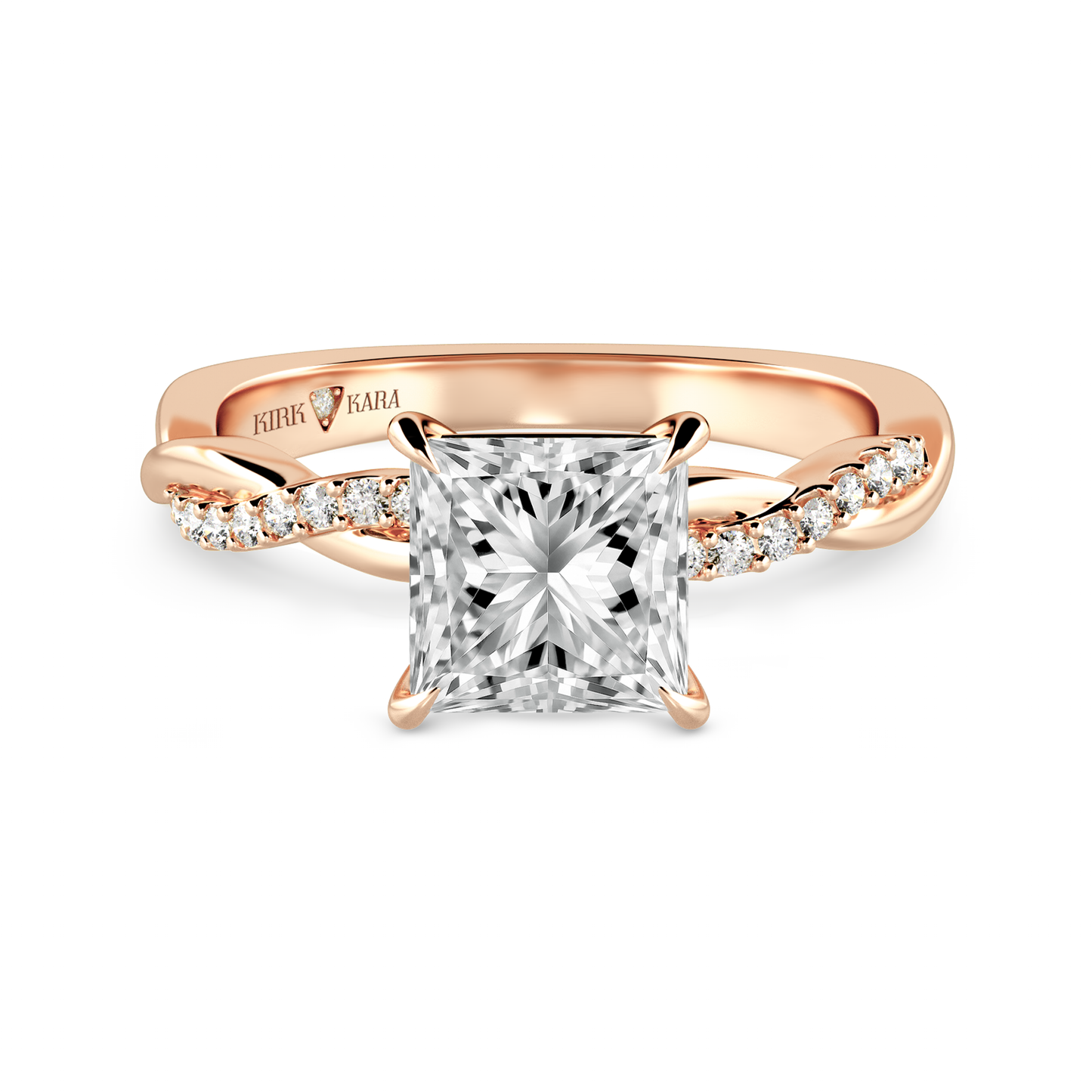 Preset Twist Princess Lab Diamond Engagement Ring - Center Diamond Included