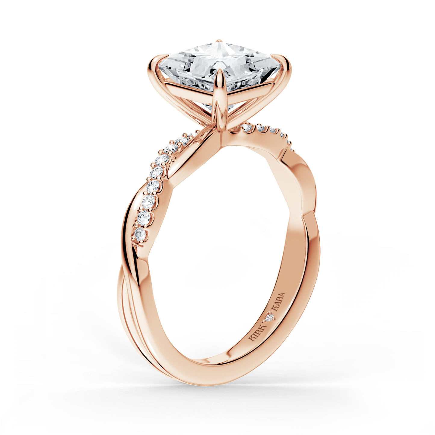 Preset Twist Princess Lab Diamond Engagement Ring - Center Diamond Included