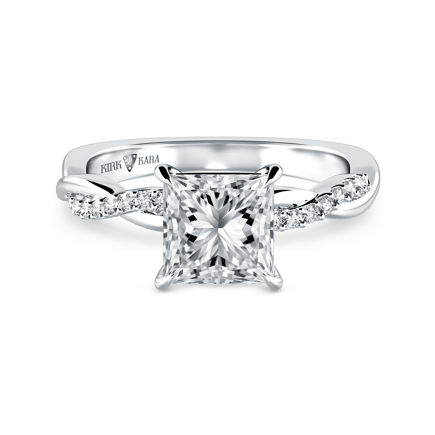 Preset Twist Princess Lab Diamond Engagement Ring - Center Diamond Included