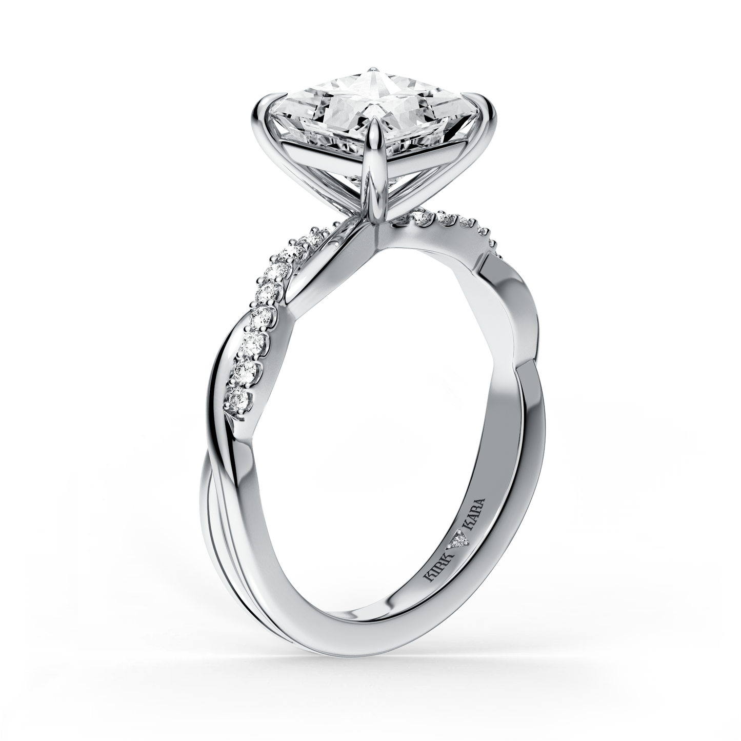 Preset Twist Princess Lab Diamond Engagement Ring - Center Diamond Included