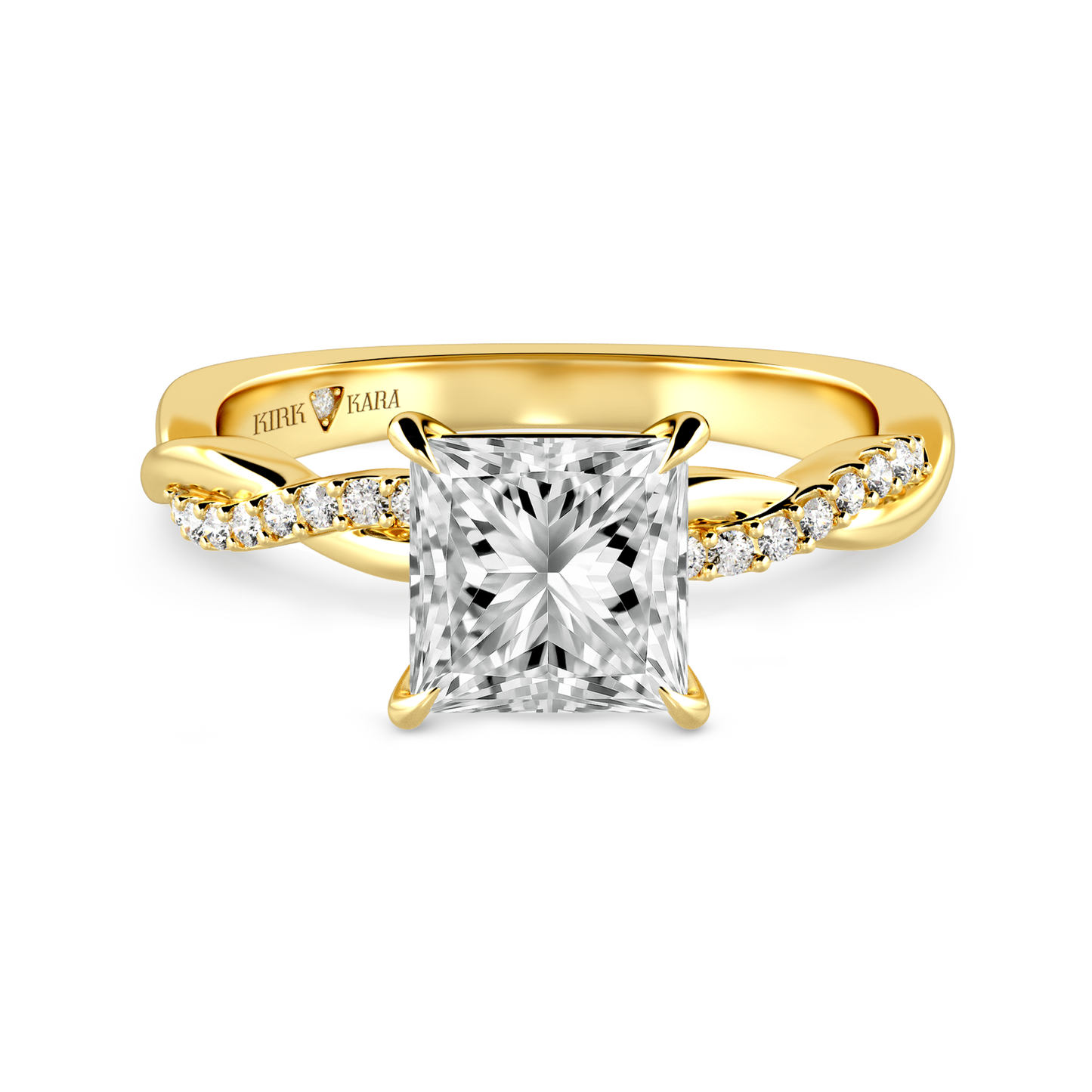 Preset Twist Princess Lab Diamond Engagement Ring - Center Diamond Included
