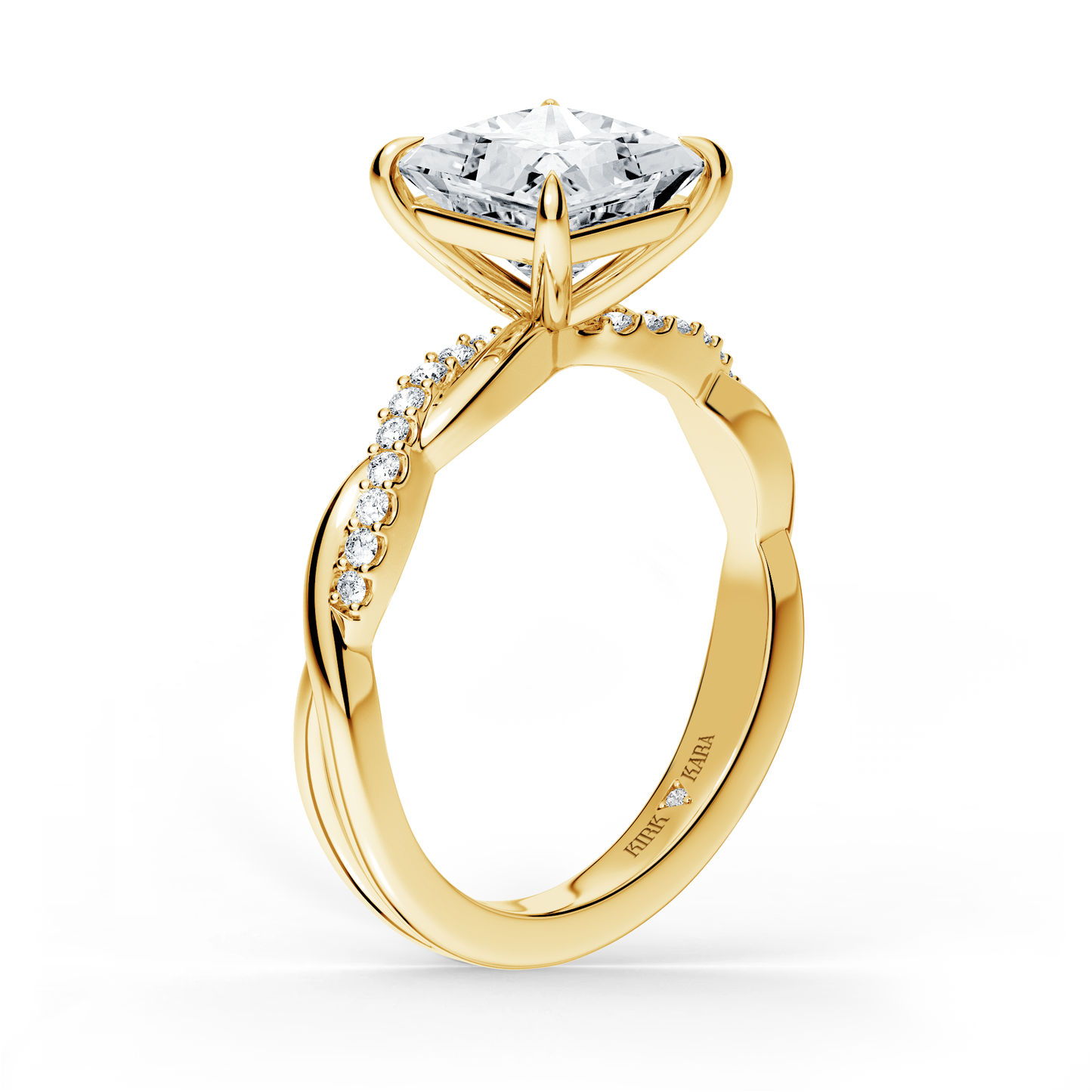 Preset Twist Princess Lab Diamond Engagement Ring - Center Diamond Included