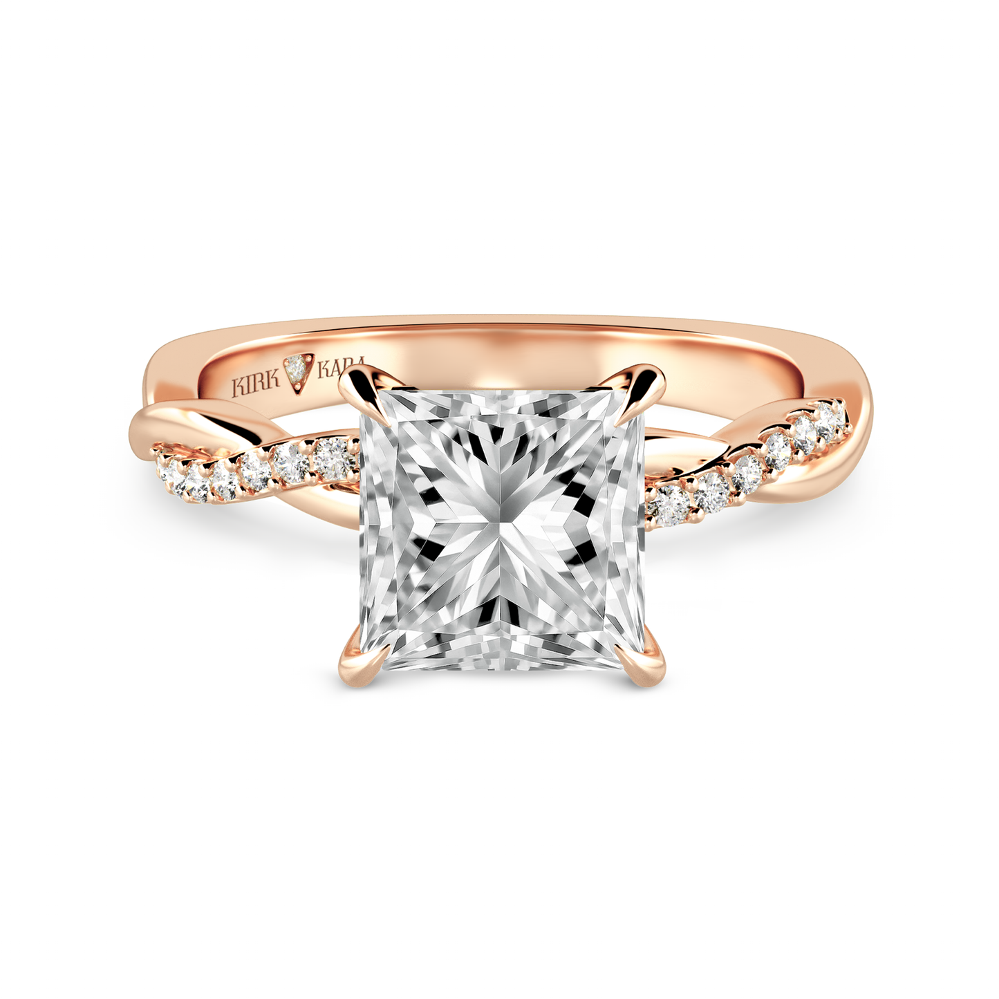 Preset Twist Princess Lab Diamond Engagement Ring - Center Diamond Included