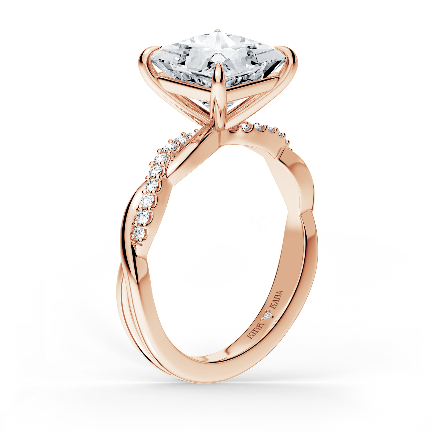 Preset Twist Princess Lab Diamond Engagement Ring - Center Diamond Included