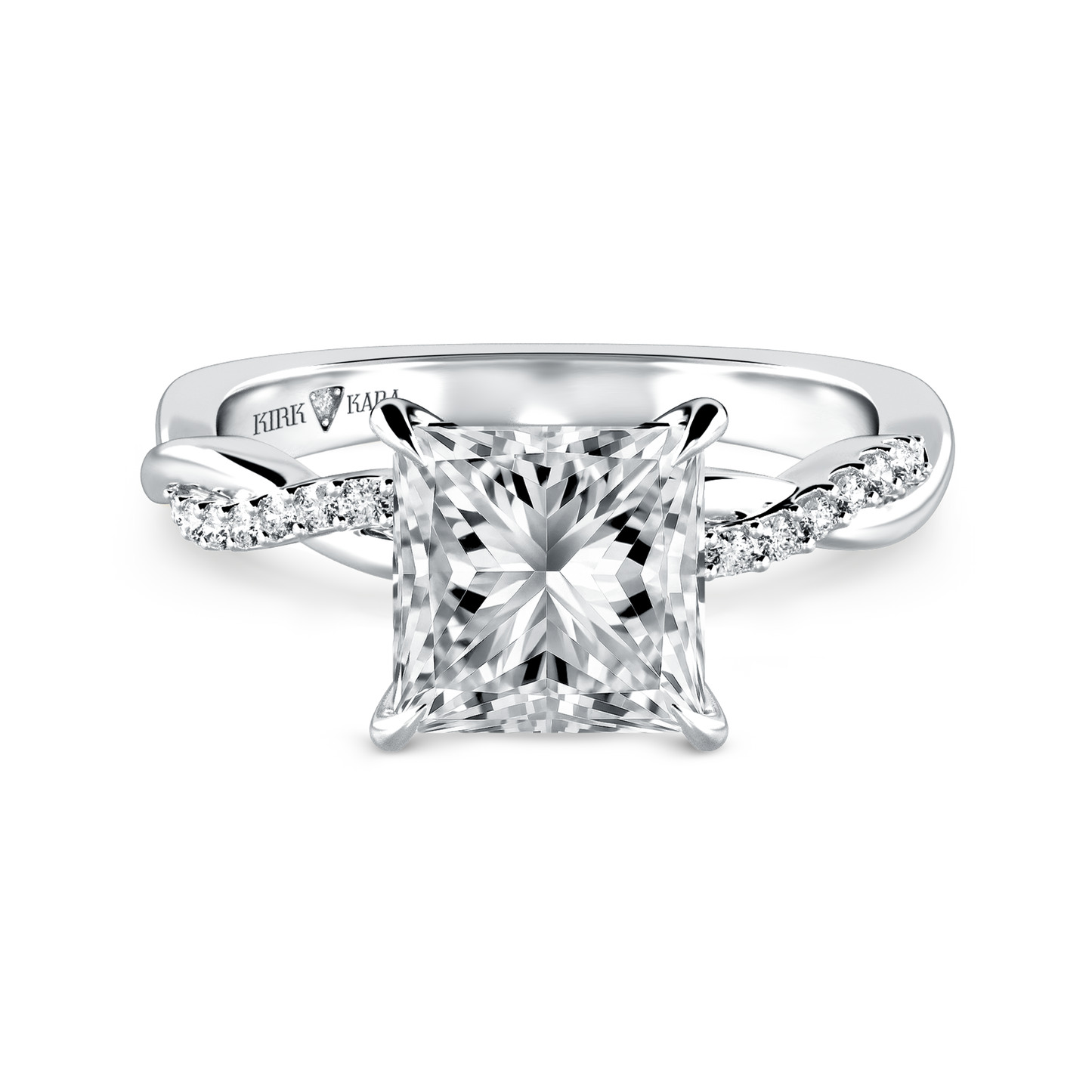 Preset Twist Princess Lab Diamond Engagement Ring - Center Diamond Included