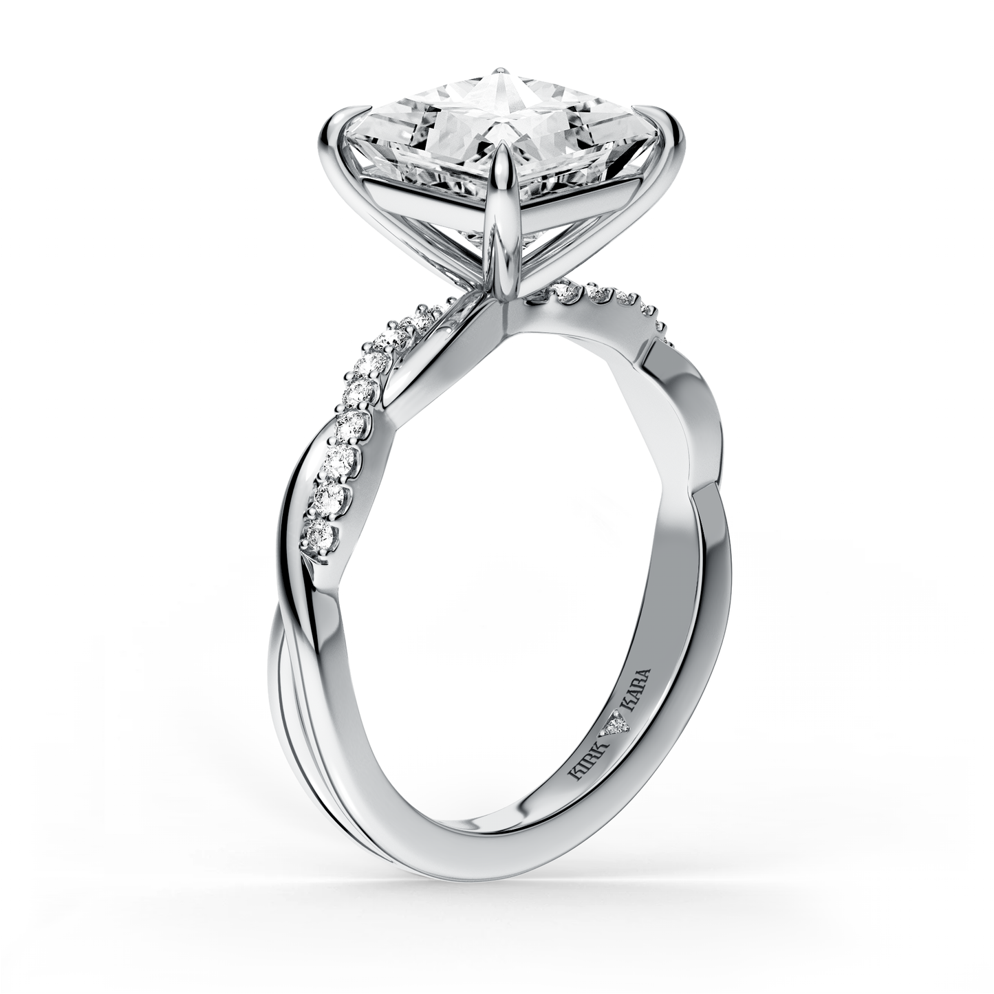 Preset Twist Princess Lab Diamond Engagement Ring - Center Diamond Included