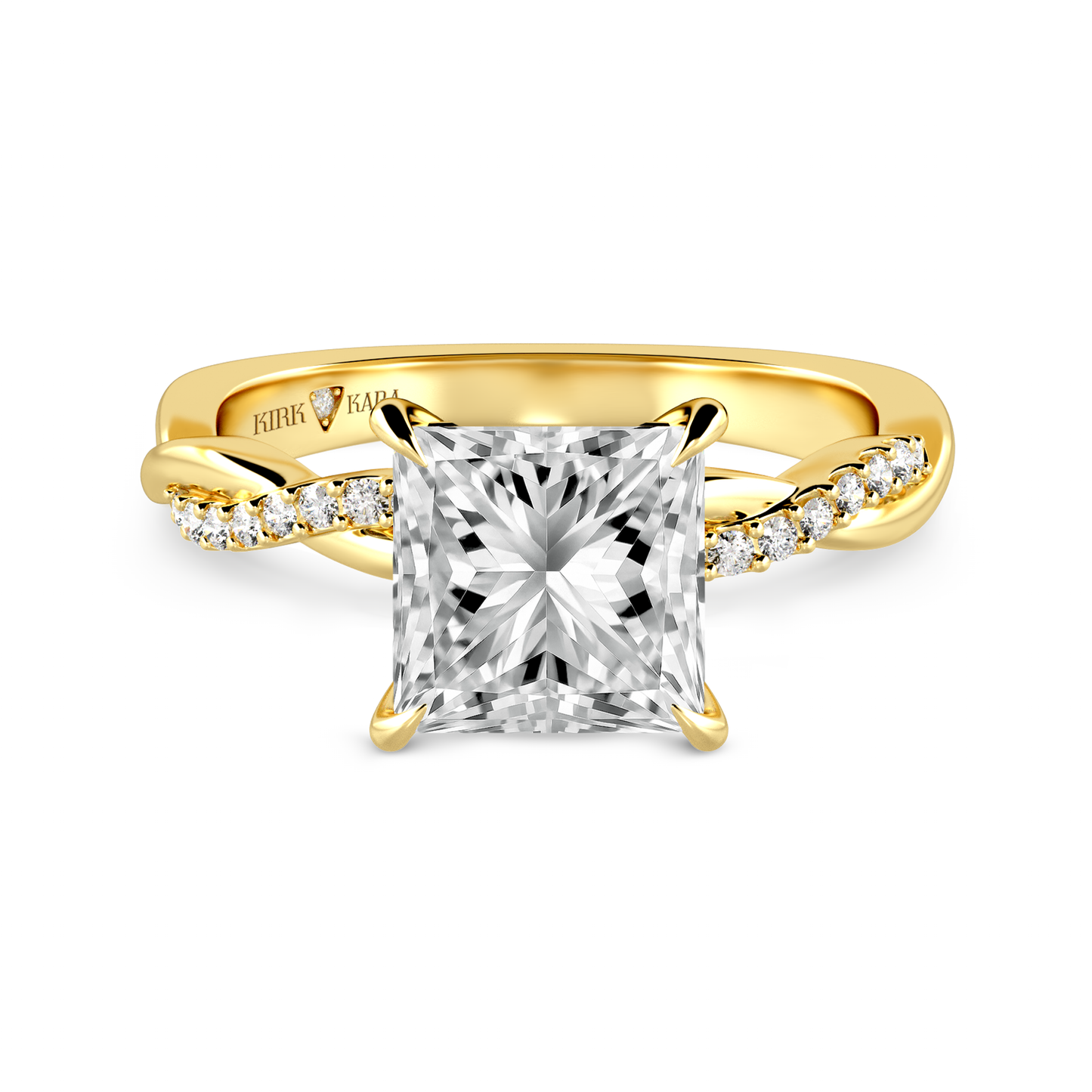 Preset Twist Princess Lab Diamond Engagement Ring - Center Diamond Included
