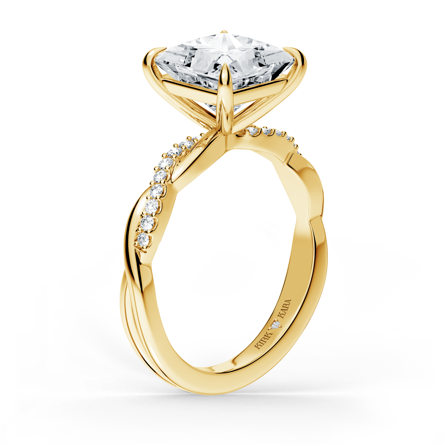 Preset Twist Princess Lab Diamond Engagement Ring - Center Diamond Included