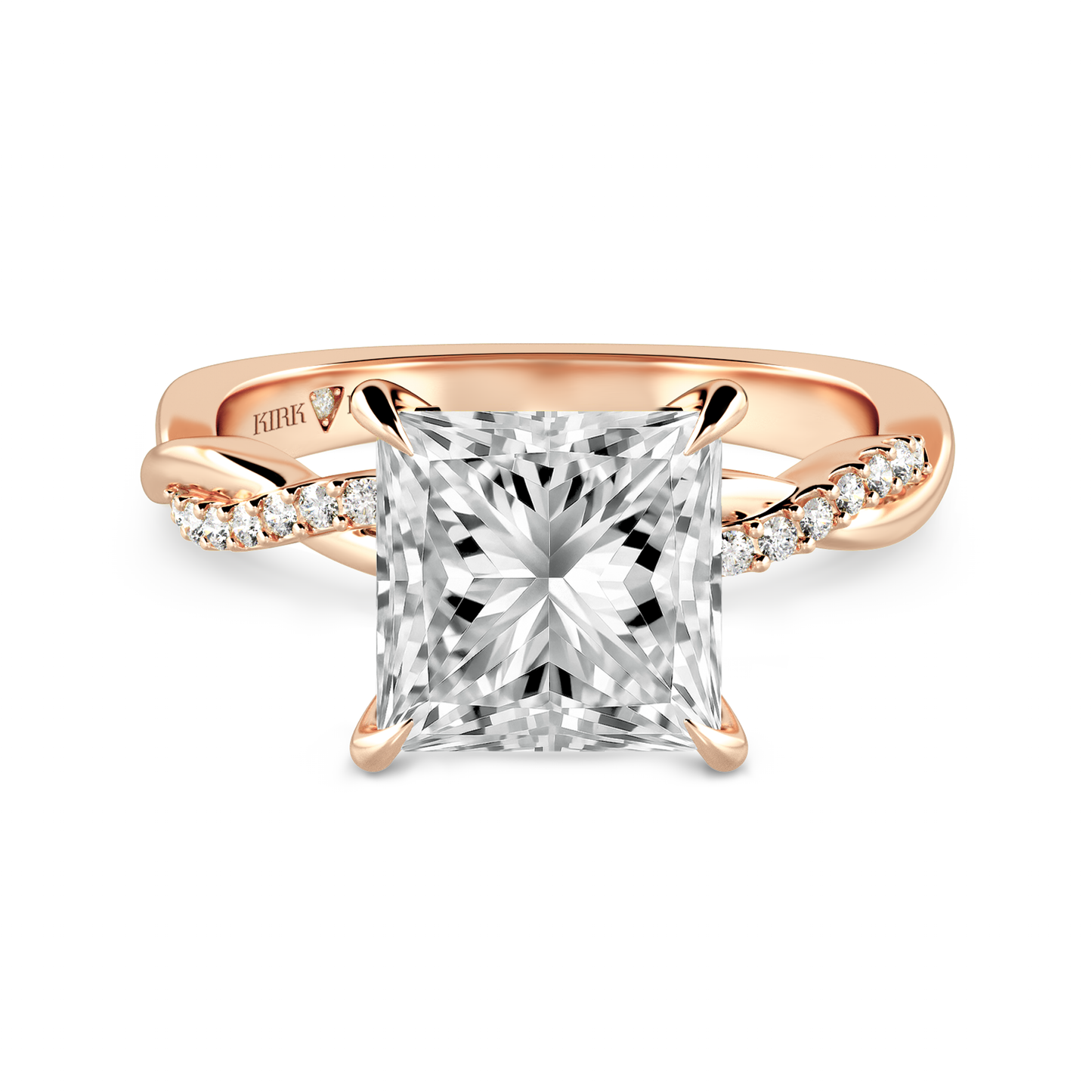 Preset Twist Princess Lab Diamond Engagement Ring - Center Diamond Included