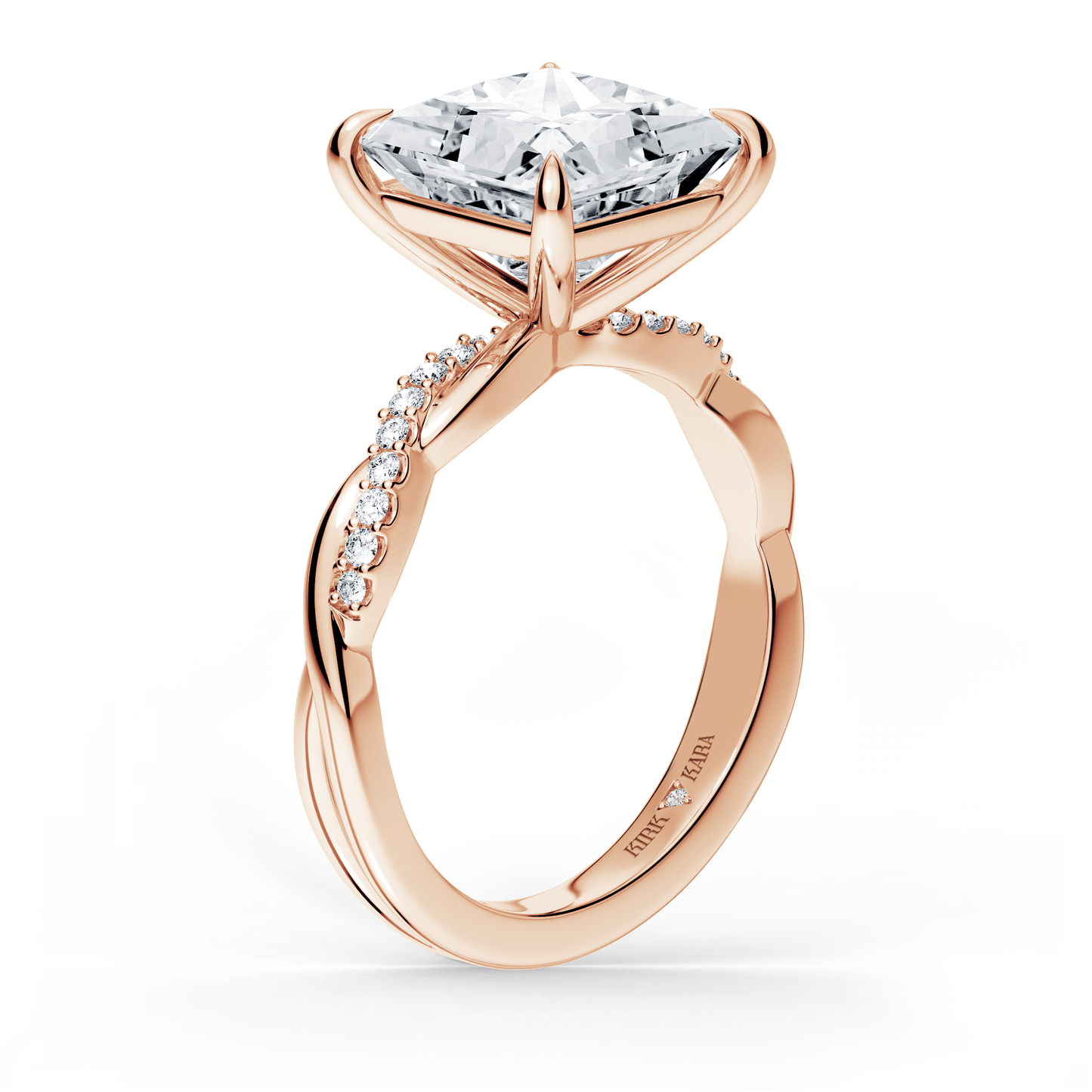 Preset Twist Princess Lab Diamond Engagement Ring - Center Diamond Included