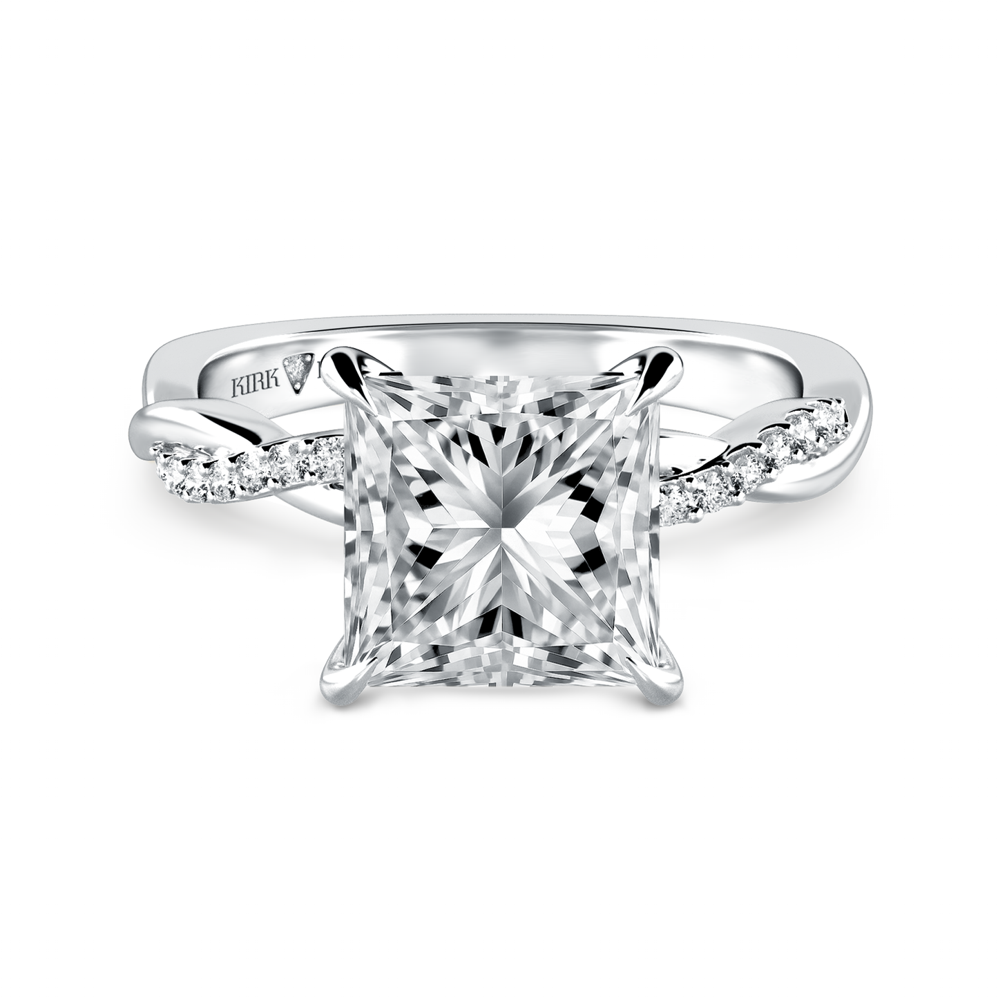 Preset Twist Princess Lab Diamond Engagement Ring - Center Diamond Included