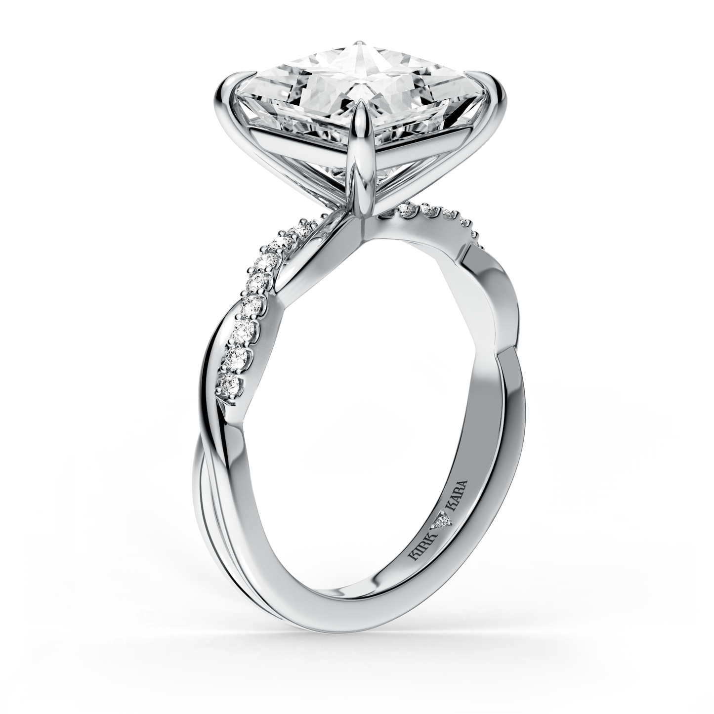 Preset Twist Princess Lab Diamond Engagement Ring - Center Diamond Included