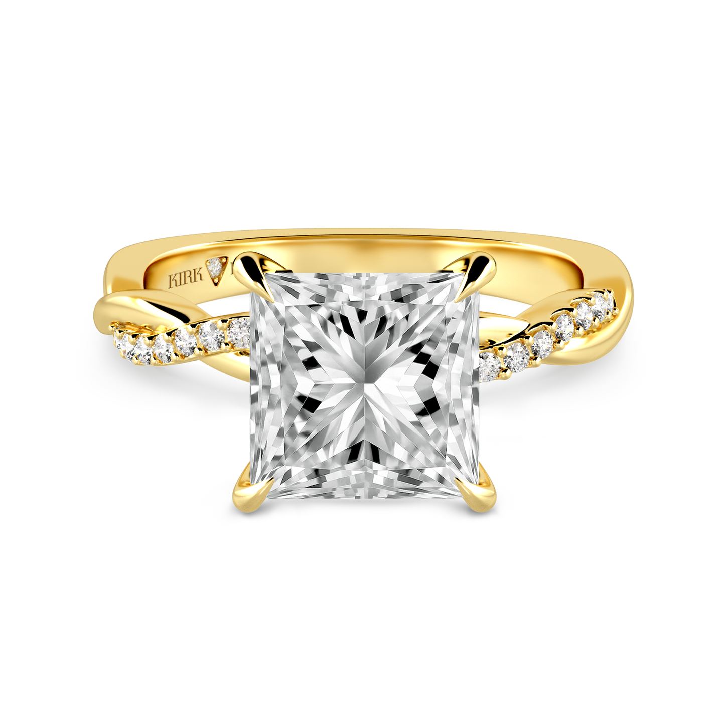 Preset Twist Princess Lab Diamond Engagement Ring - Center Diamond Included