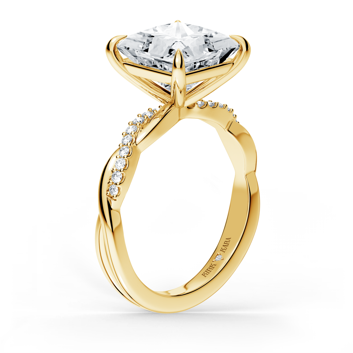 Preset Twist Princess Lab Diamond Engagement Ring - Center Diamond Included