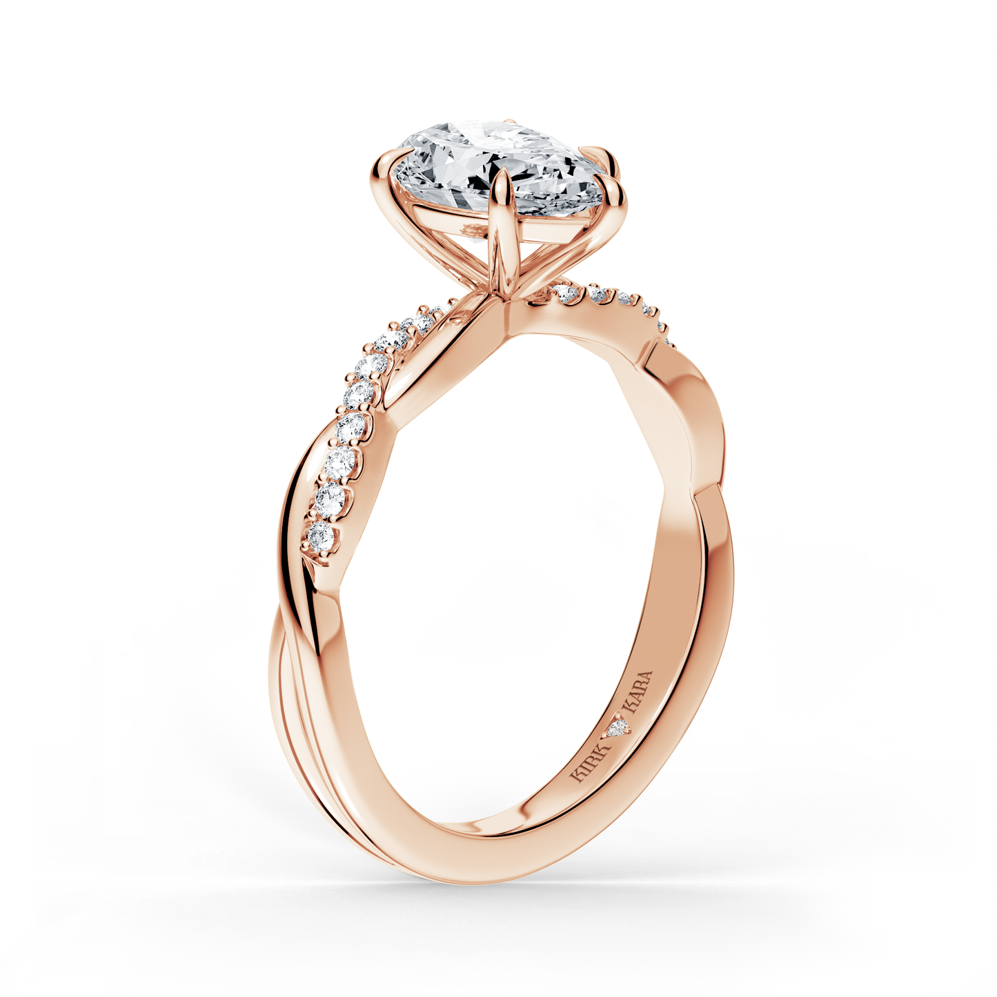 Preset Twist Pear Lab Diamond Engagement Ring - Center Diamond Included