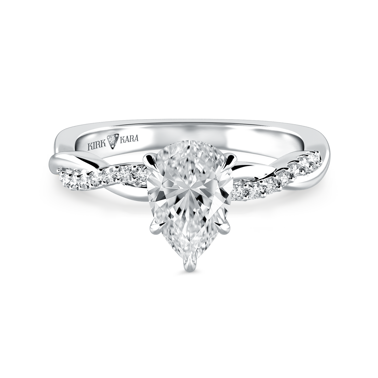 Preset Twist Pear Lab Diamond Engagement Ring - Center Diamond Included