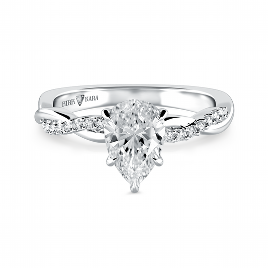 Preset Twist Pear Lab Diamond Engagement Ring - Center Diamond Included