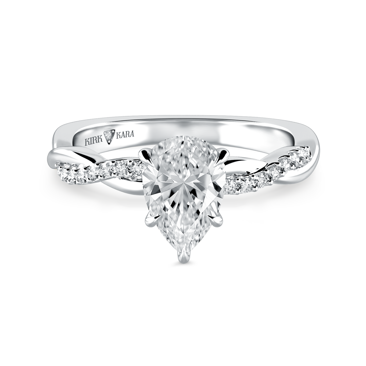 Preset Twist Pear Lab Diamond Engagement Ring - Center Diamond Include ...