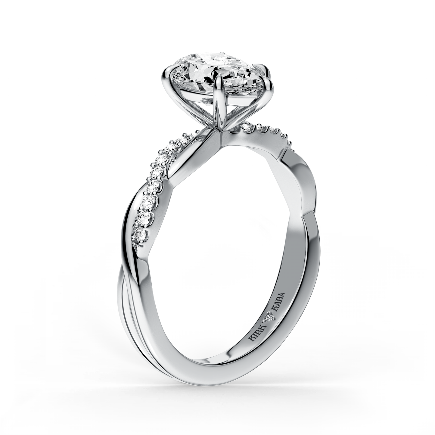 Preset Twist Pear Lab Diamond Engagement Ring - Center Diamond Included