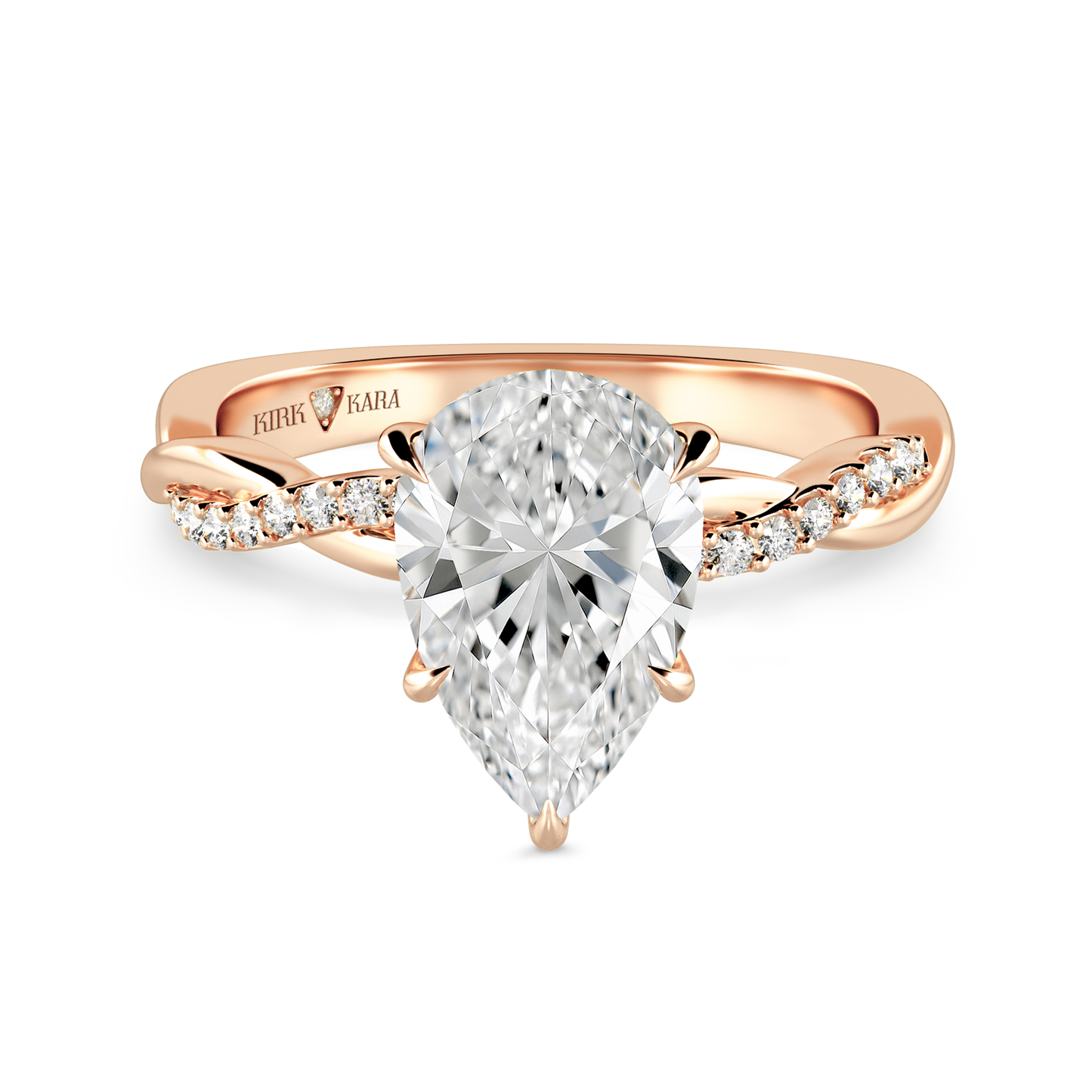Preset Twist Pear Lab Diamond Engagement Ring - Center Diamond Included