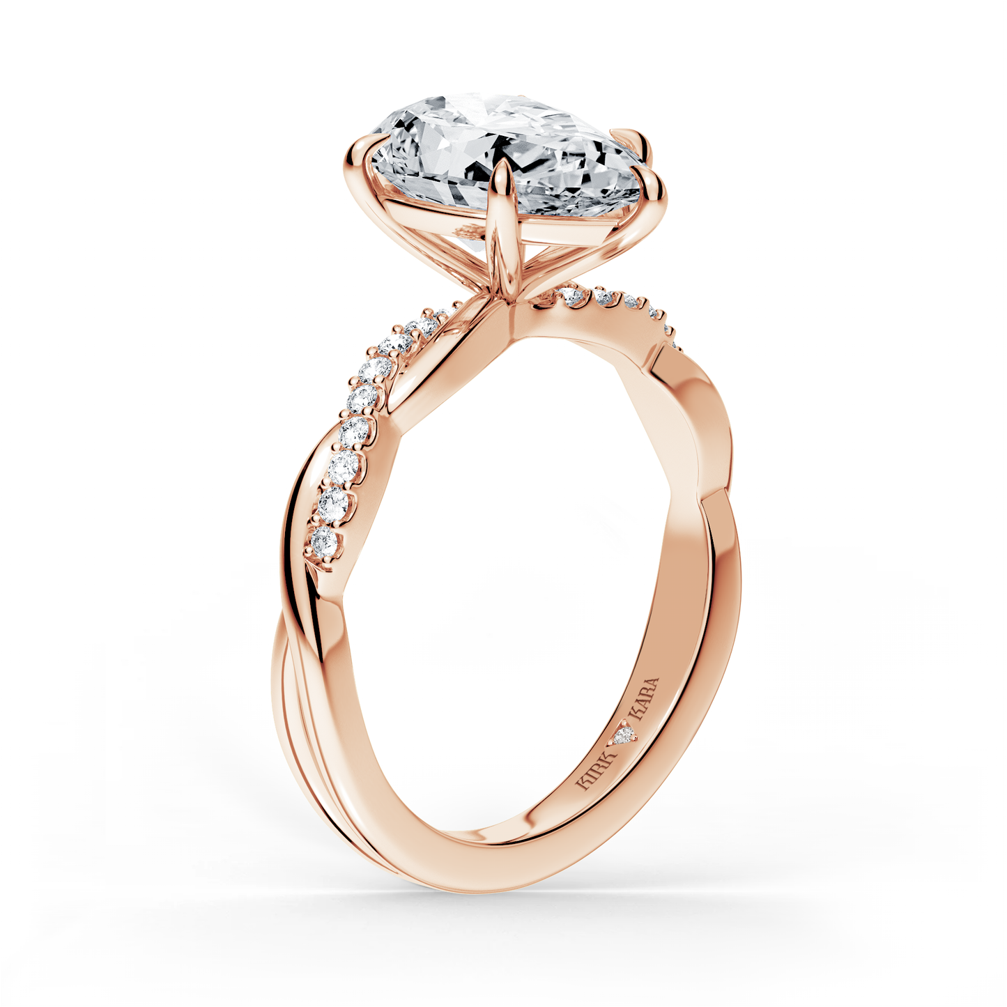 Preset Twist Pear Lab Diamond Engagement Ring - Center Diamond Included