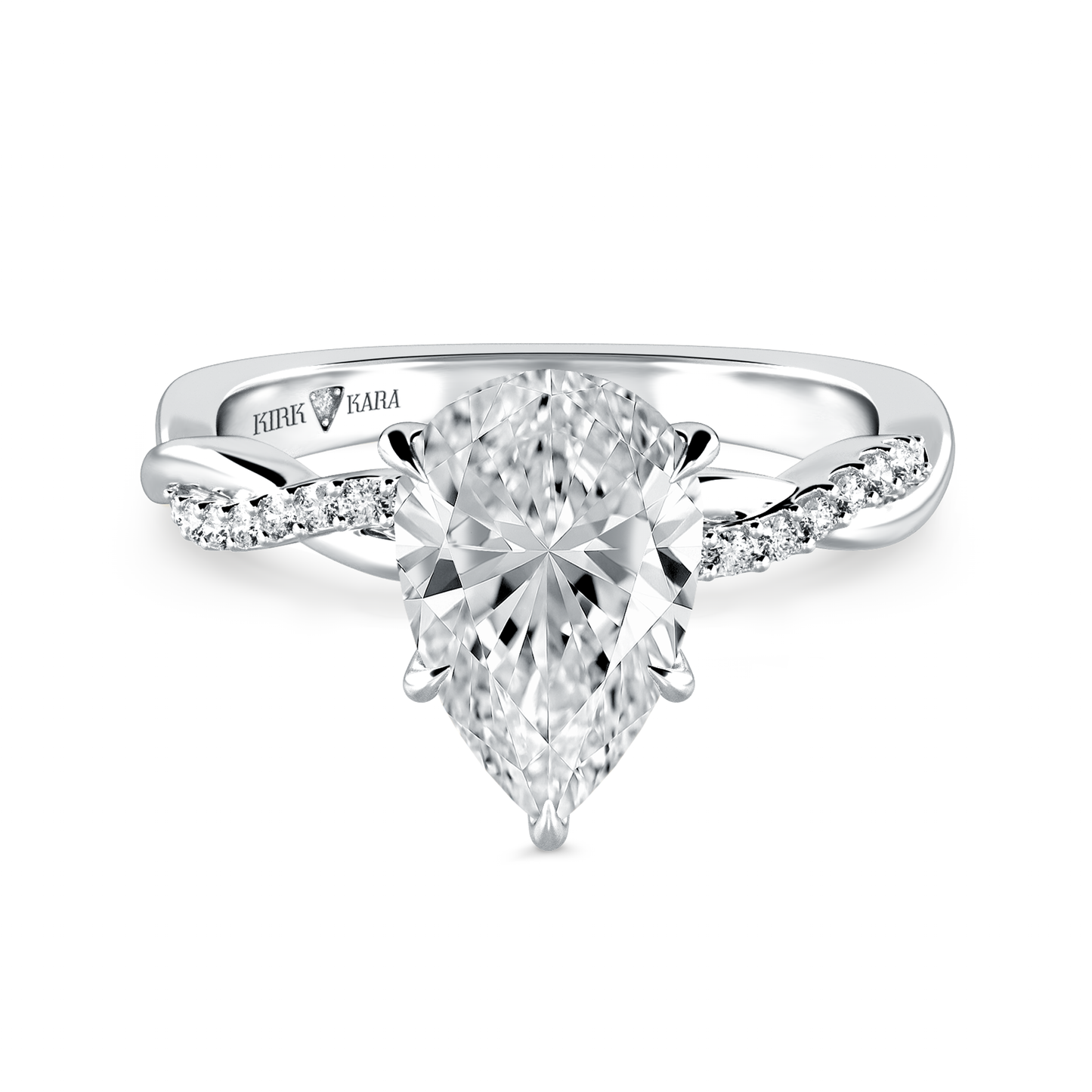 Preset Twist Pear Lab Diamond Engagement Ring - Center Diamond Included