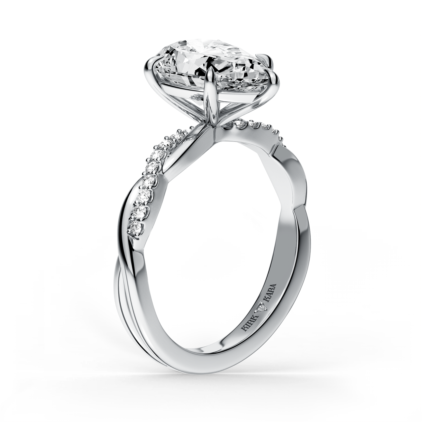 Preset Twist Pear Lab Diamond Engagement Ring - Center Diamond Included