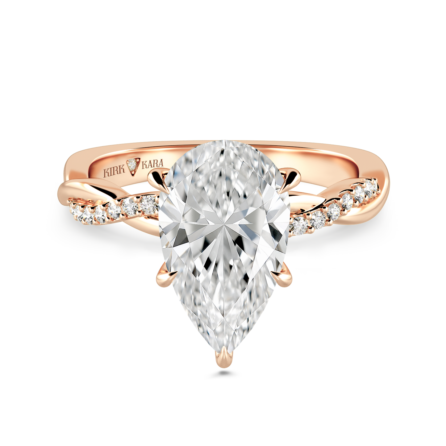 Preset Twist Pear Lab Diamond Engagement Ring - Center Diamond Included
