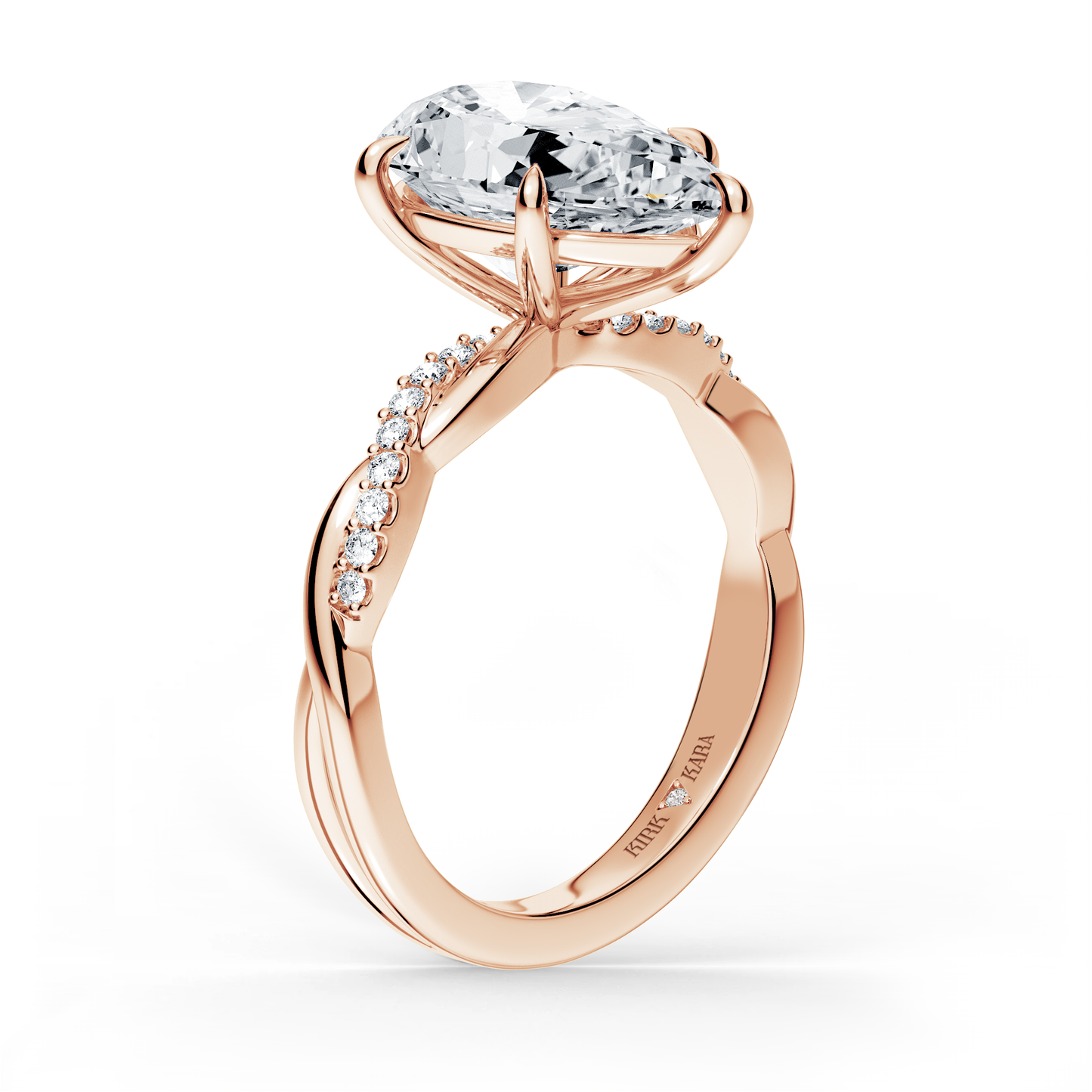 Preset Twist Pear Lab Diamond Engagement Ring - Center Diamond Included
