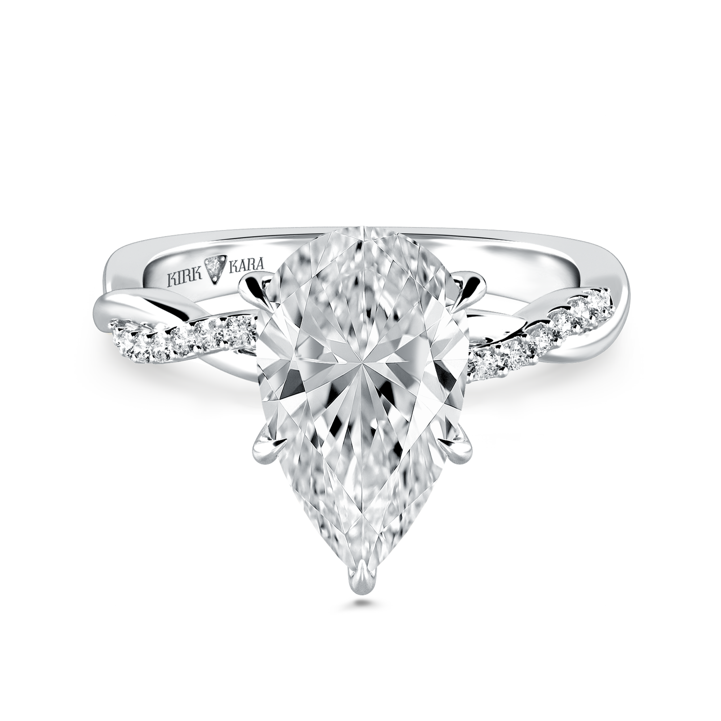 Preset Twist Pear Lab Diamond Engagement Ring - Center Diamond Included