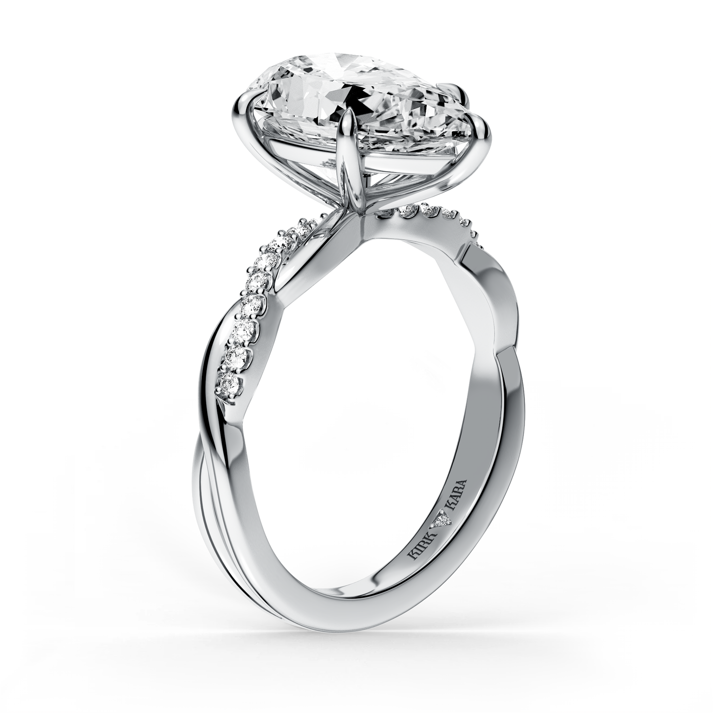 Preset Twist Pear Lab Diamond Engagement Ring - Center Diamond Included