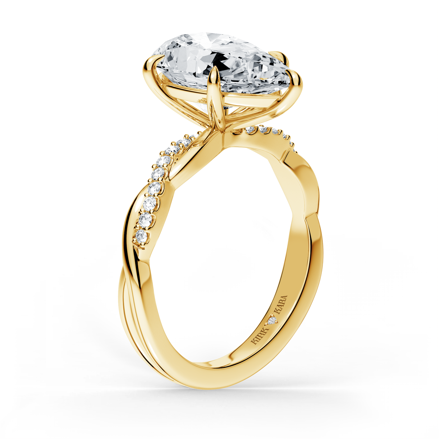 Preset Twist Pear Lab Diamond Engagement Ring - Center Diamond Included