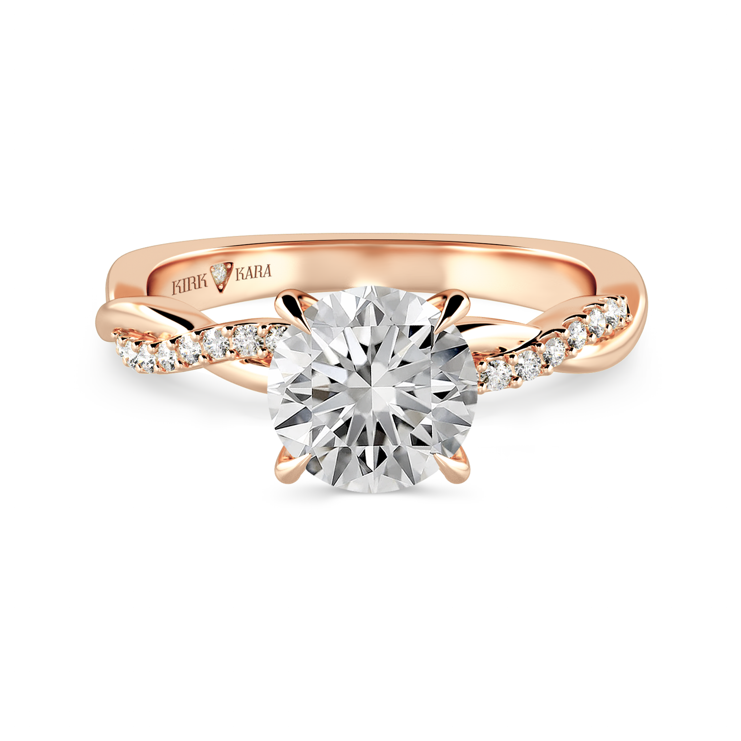 Preset Twist Round Lab Diamond Engagement Ring - Center Diamond Included