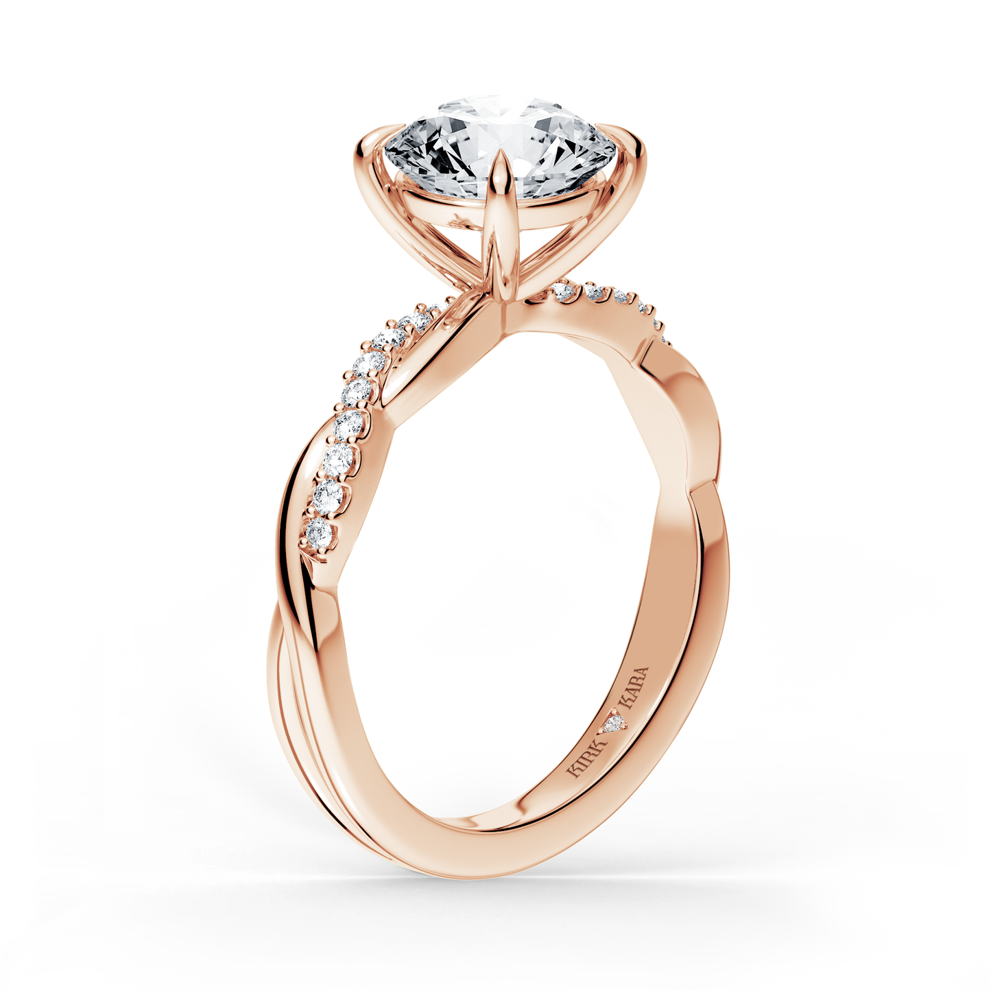 Preset Twist Round Lab Diamond Engagement Ring - Center Diamond Included
