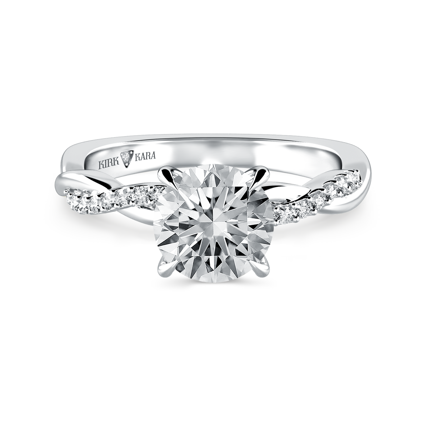 Preset Twist Round Lab Diamond Engagement Ring - Center Diamond Included