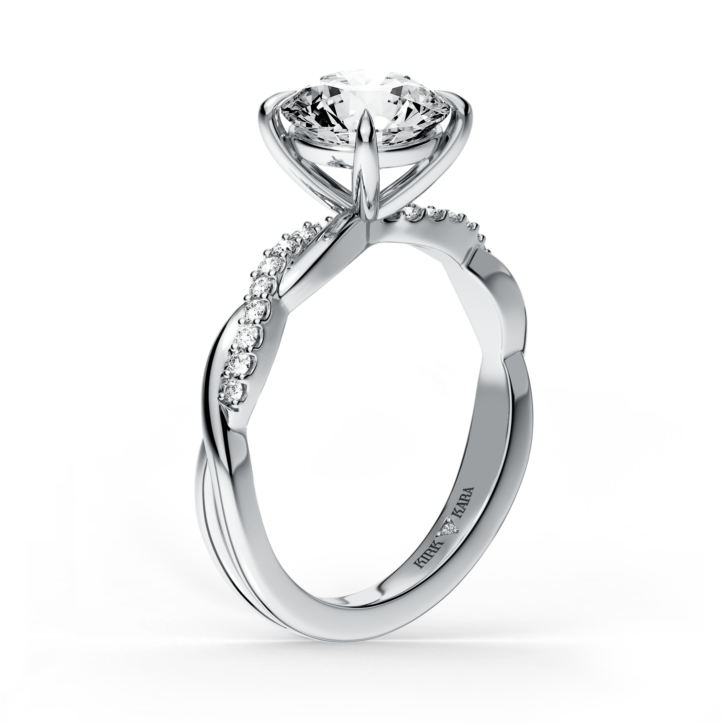 Preset Twist Round Lab Diamond Engagement Ring - Center Diamond Included