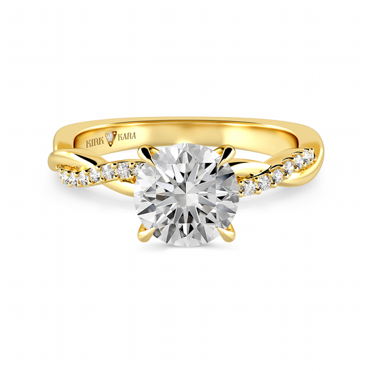Preset Twist Round Lab Diamond Engagement Ring - Center Diamond Included