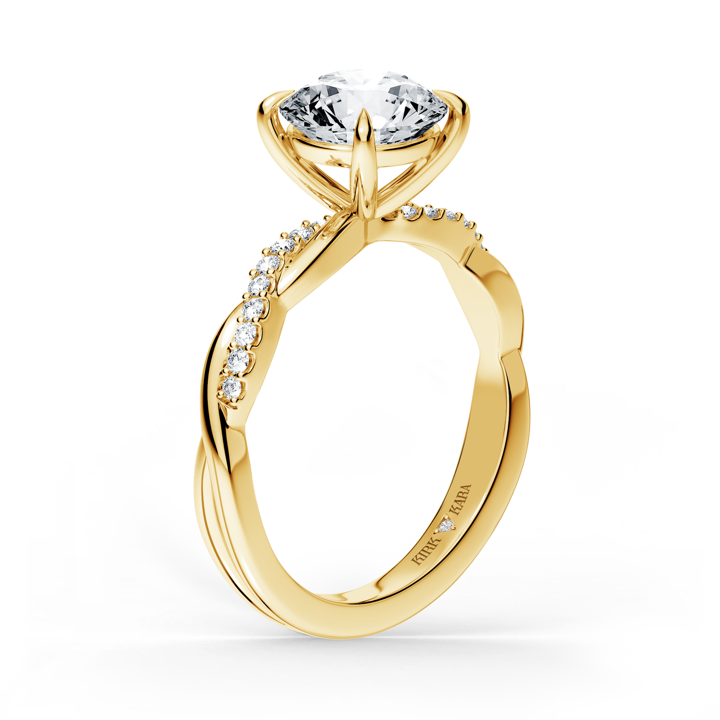 Preset Twist Round Lab Diamond Engagement Ring - Center Diamond Included