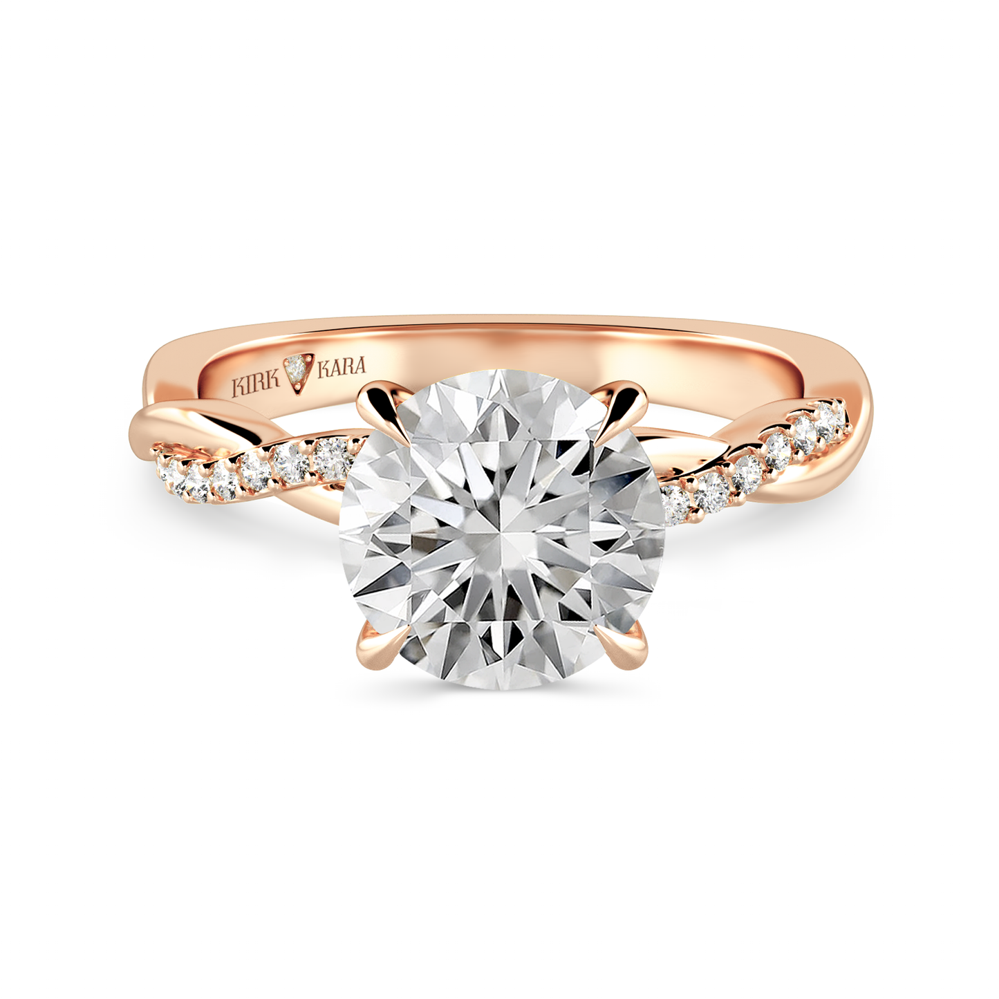 Preset Twist Round Lab Diamond Engagement Ring - Center Diamond Included