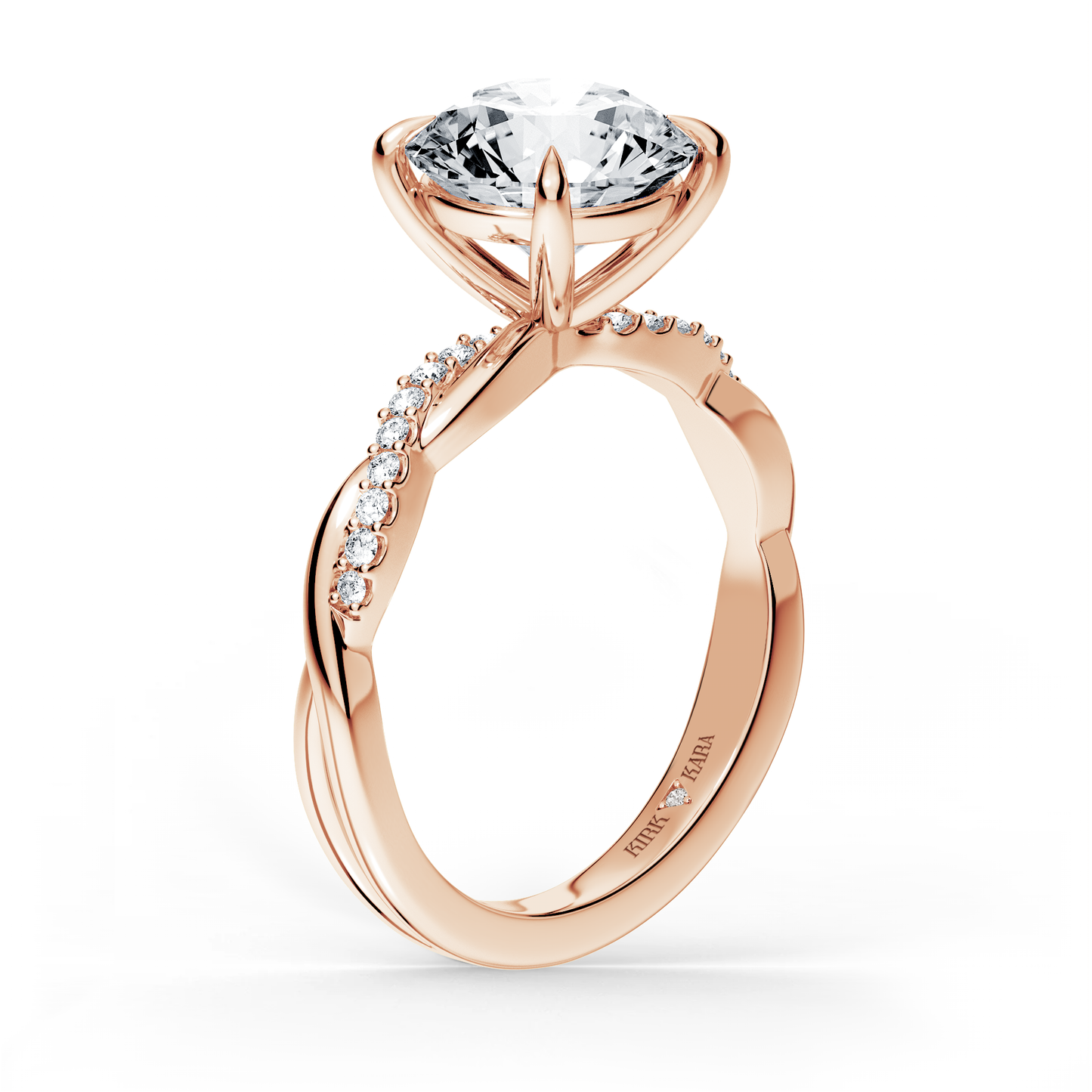 Preset Twist Round Lab Diamond Engagement Ring - Center Diamond Included
