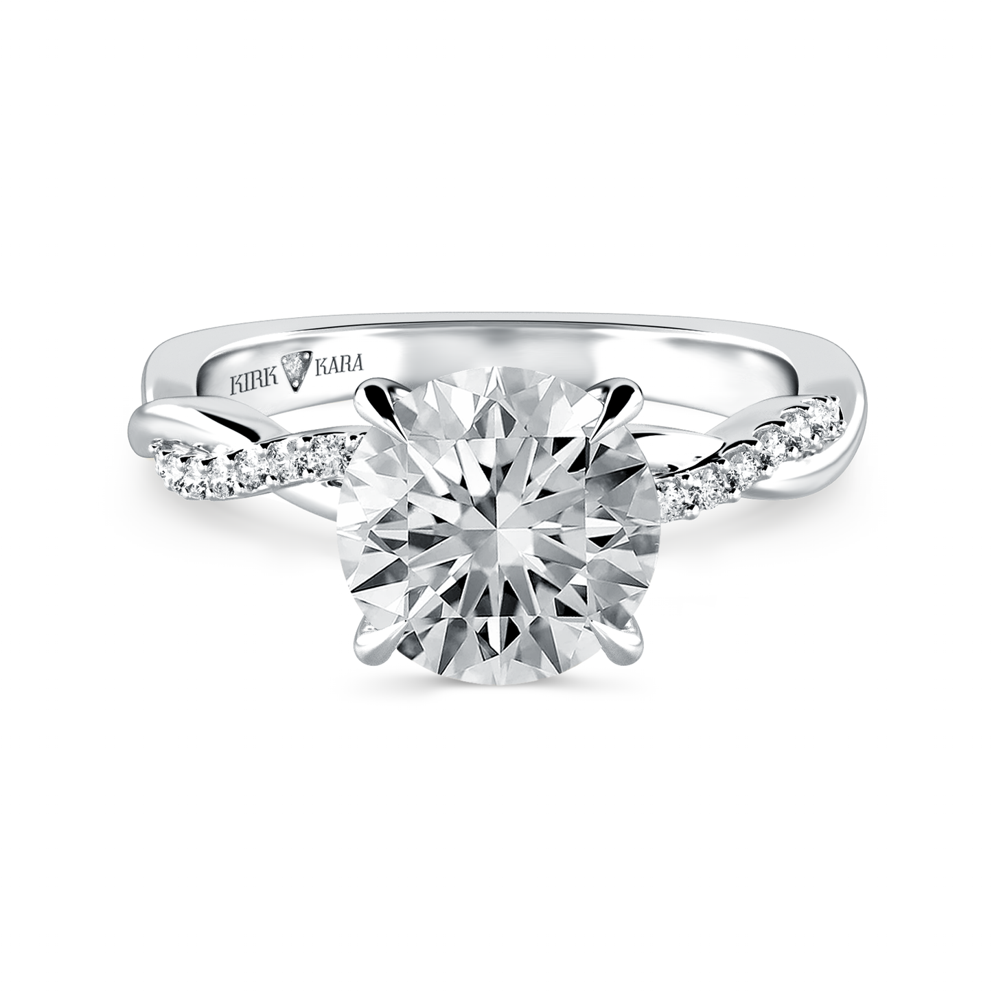 Preset Twist Round Lab Diamond Engagement Ring - Center Diamond Included