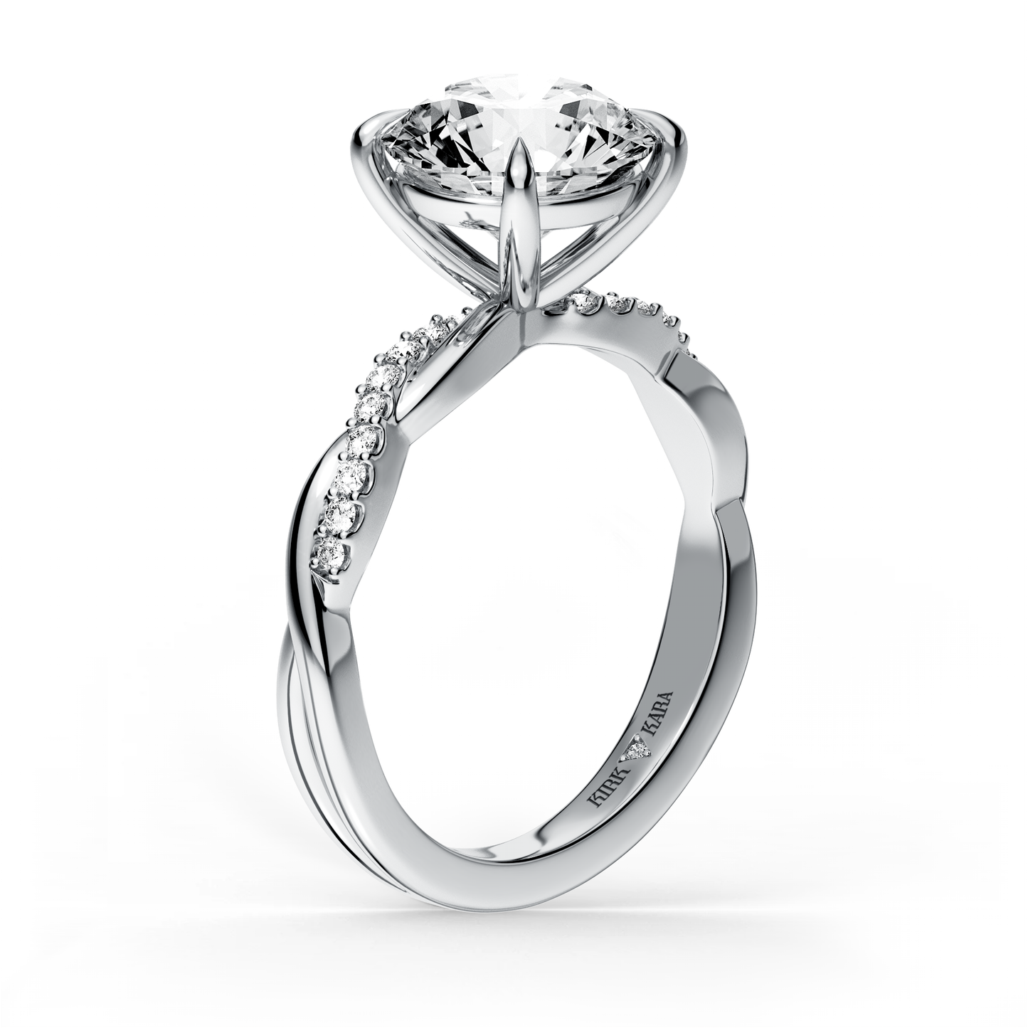 Preset Twist Round Lab Diamond Engagement Ring - Center Diamond Included