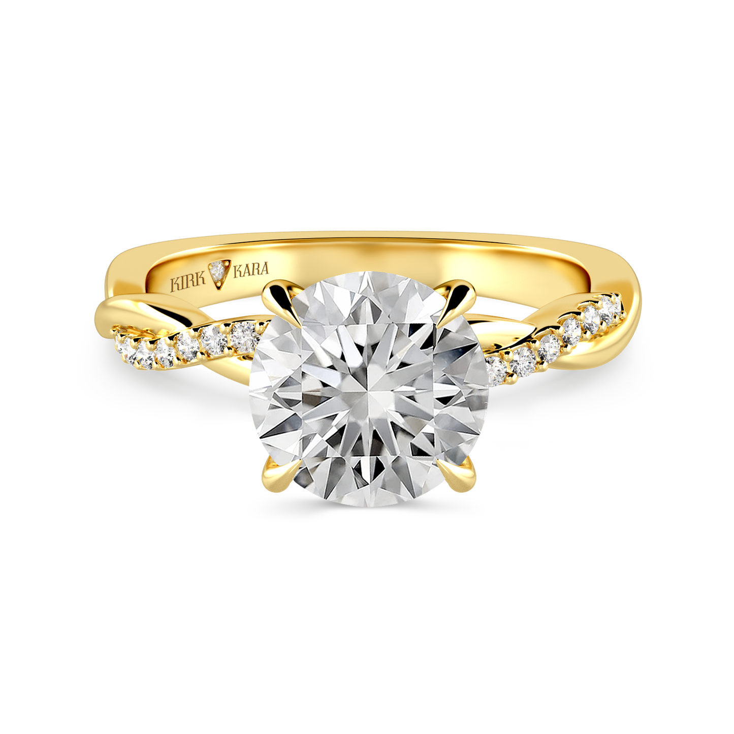 Preset Twist Round Lab Diamond Engagement Ring - Center Diamond Included