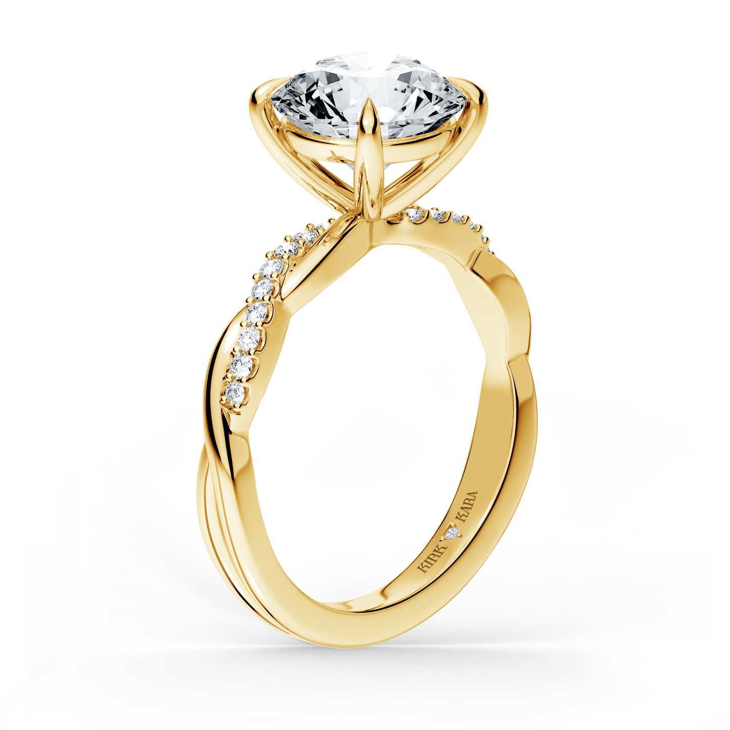 Preset Twist Round Lab Diamond Engagement Ring - Center Diamond Included
