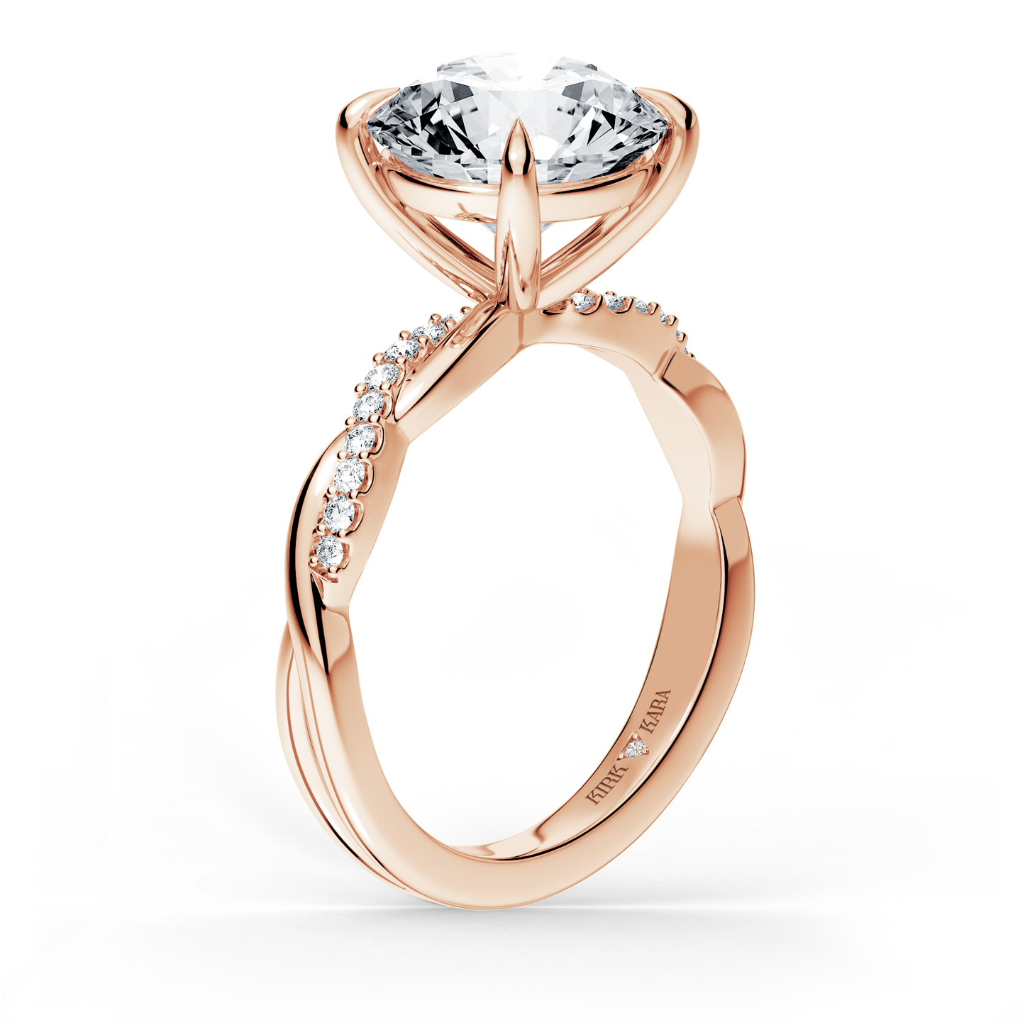 Preset Twist Round Lab Diamond Engagement Ring - Center Diamond Included
